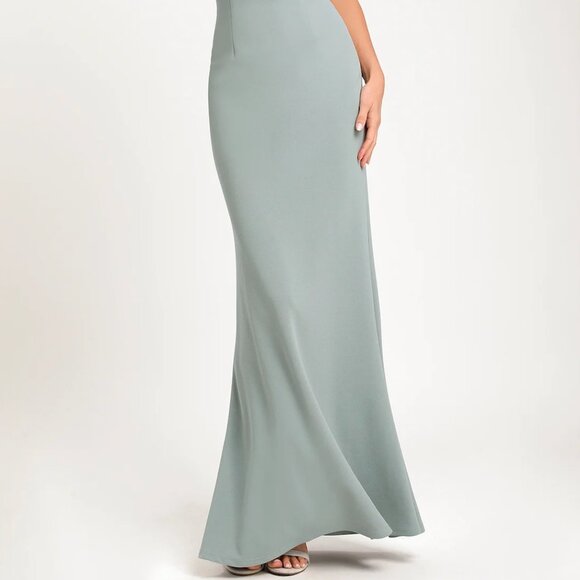 NWT Lulus Melora Slate Blue Sleeveless Maxi Dress - Picture 2 of 8
